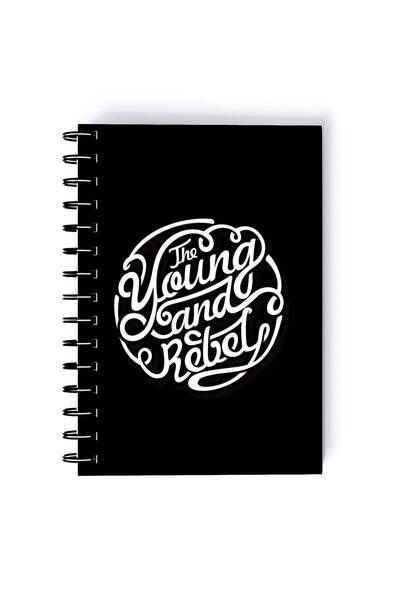 Generic Young And Rebel Quote Rectangle Spiral A5 Notebook Multicolour