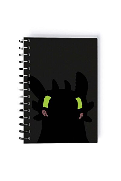 Generic Spiral A5 Notebook Toothless Cute Printed Mousepad Grey/Yellow Aesthe...