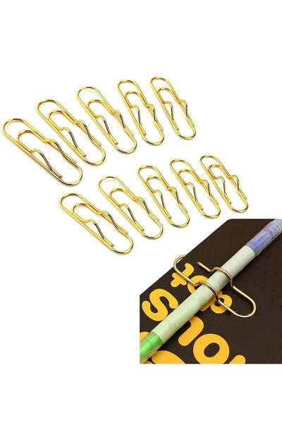 Generic 10 Pcs Metal Pen Holder Clip Paper Clip Stationery Tool for Notebook ...