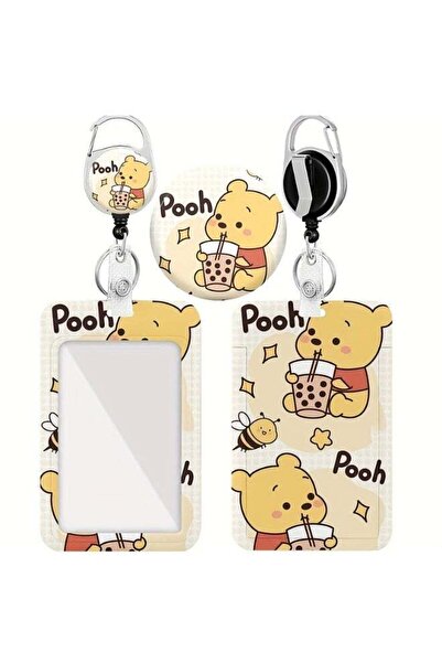 Generic 2in1 Disney Winnie the Pooh Cartoon Design Retractable Zipper Card Ho...