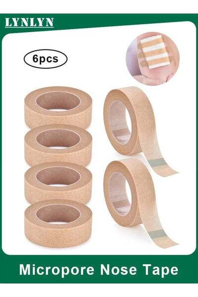 Generic 6 Rolls Micropore Paper Tape, 0.5" × 10 Yds Each, Breathable Non-Wove...