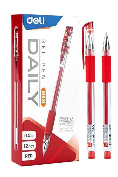 Generic 12-Piece Daily Gel Pen 0.5mm Tip Red Ink