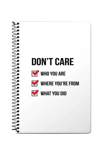 Generic Don't Care Printed A5 Spiral Bound Notebook White/Black/Red