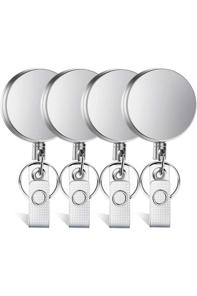 Generic Selizo 4 Pieces Retractable Badge Holder Heavy Duty Badge Reels ID Ho...