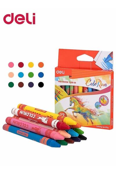 Generic 12 Pieces Crayon Thin Rod Round Barrel Non-toxic School Supplies for ...