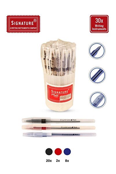 Generic Signature Mate Ballpoint Pen Jar, 30 Pens - Blue, Black, and Red for ...