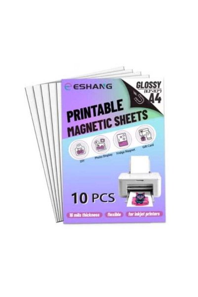 Generic A4 10 PCS Glossy Printable Magnetic sheets Non Adhesive 0.4mm Thinckn...