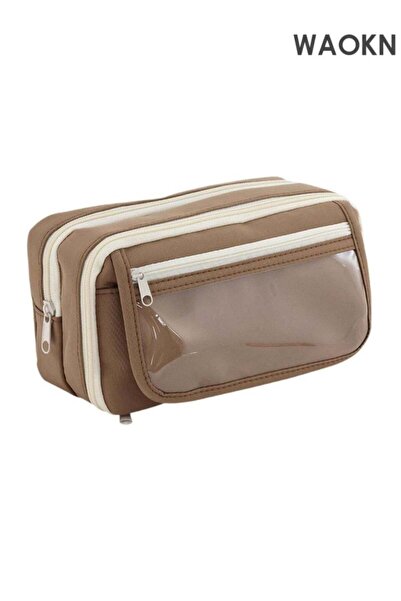 Generic "Stylish Canvas Pencil Case & Toiletry Bag with Zipper Closure – Dura...