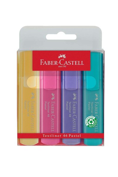 Generic 4-Piece Chisel Tip Highlighters Pastel Colours