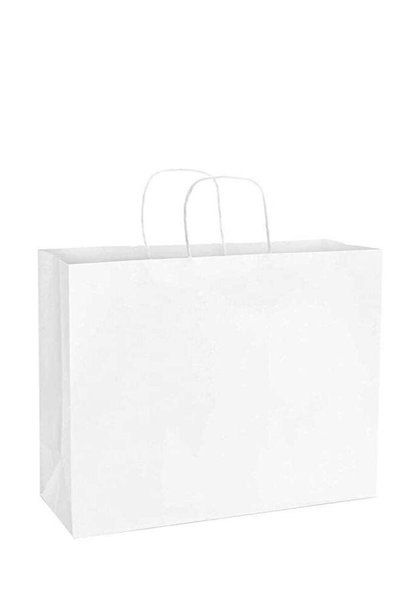 Generic White Paper bags with handles 43 x 40 x 14 cm Large Kraft Gift bags f...