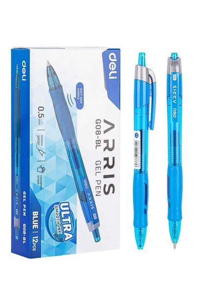 Generic 12-Piece Arris Gel Ink Pen 0.5mm Tip Blue Ink