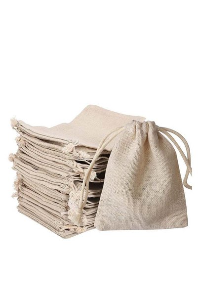 Generic 30 Pcs Hessian Bags, 8 X 10 CM Burlap Bags Cotton Drawstring Bag Hess...