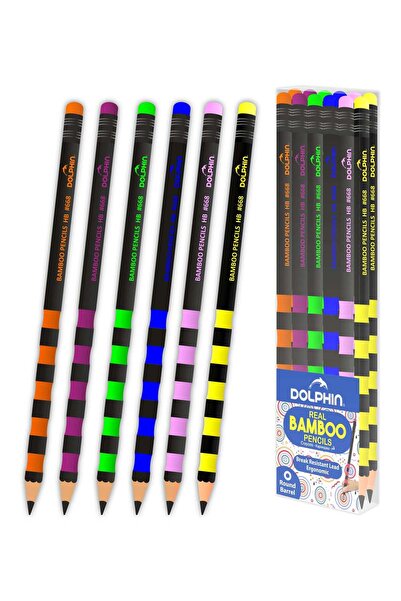 Generic Dolphin HB Bamboo Pencils with Ergonomic Grip – Pack of 12, Smooth Wr...