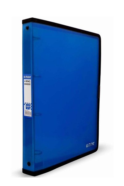 Generic Maxi A4 Ring Binder With 4 Ring Translucent Blue, waterproof, dust-pr...