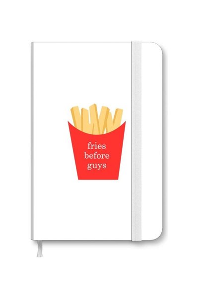 Generic Designer A5 Thick Hardcover Notebook - Fries Before Guys White