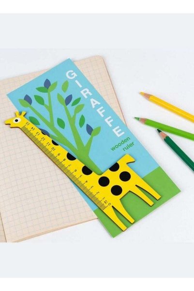 Generic YELLOW GIRAFFE WOODEN RULER