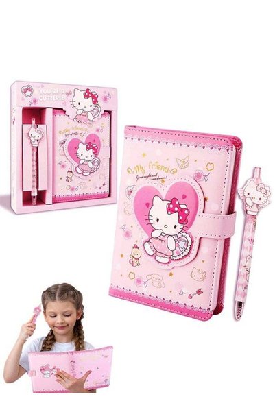 Generic Hello Kitty Sanrio Diary with Lock and Key for Girls Teens Women Kuro...