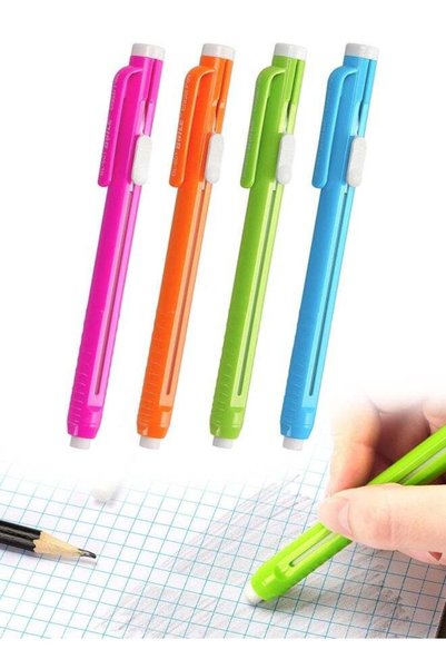 Generic 4 Pieces Retractable Mechanical Eraser Pen, Pen-Style Erasers Pencil ...