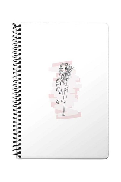 Generic Teen Star A5 Spiral Notebook White/Pink