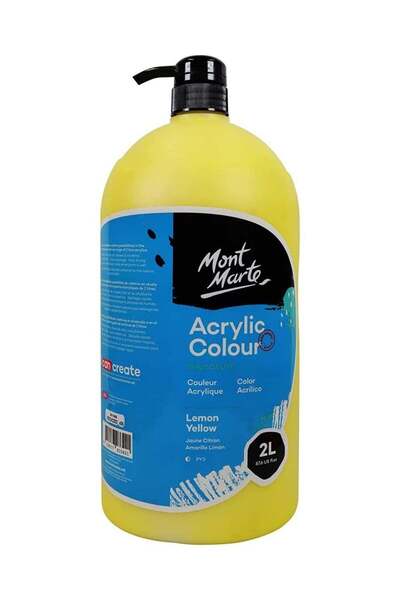 Generic Signature Acrylic Colour 2 Litre Content With Pump Lemon Yellow