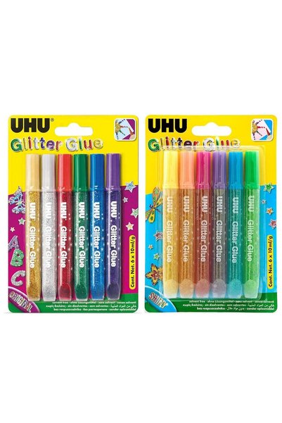 Generic Glitter Glue Original 6X10Ml + Glitter Glue Shiny 6X10Ml