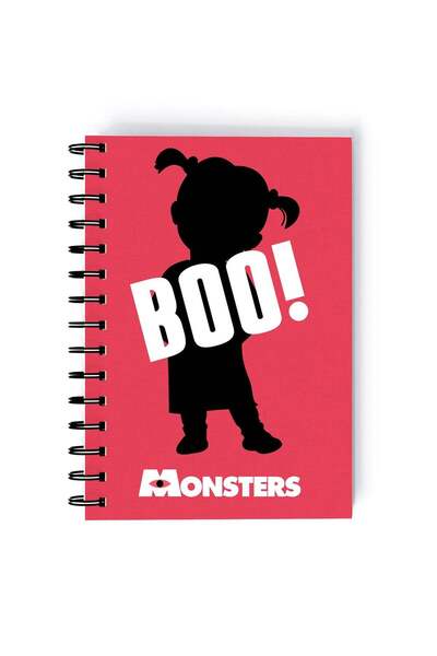 Generic Boo Printed Spiral A5 Notebook Pink/Brown/White