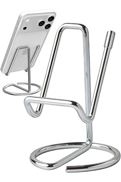 Generic Silver Metal Desk Phone Stand For Mobile Phone iPad