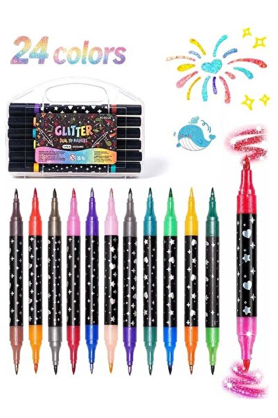 Generic Glitter Art Markers, Double Side Color Pens, Shine Paint Pens for Kid...