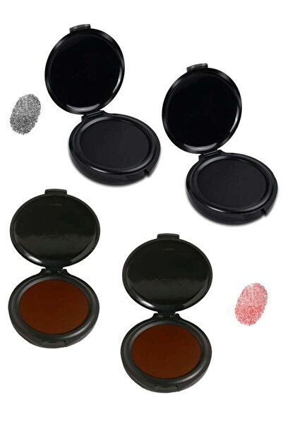 Generic 4 Pack Professional Fingerprint Ink Pads, Black & Red Refillable Fast...