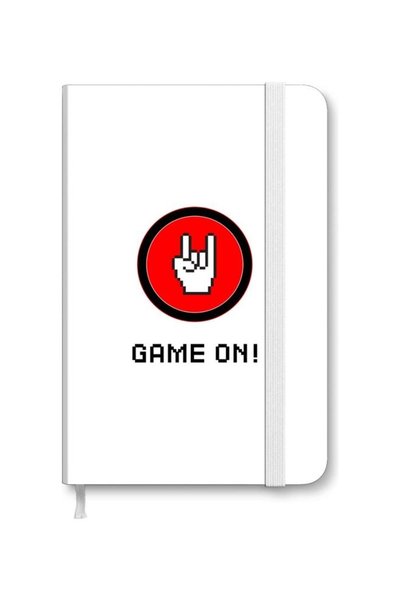 Generic Designer A5 Thick Hardcover Notebook - Game On White
