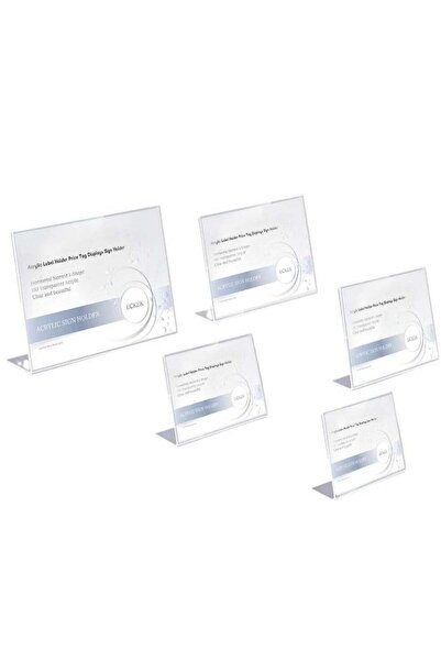 Generic Acrylic Label Holder Price Tag Displays Sign Holder Horizontal Slante...