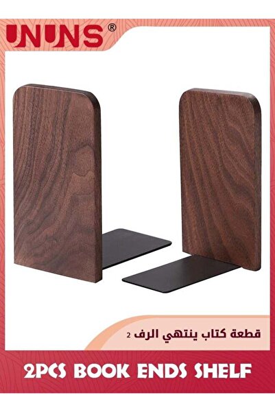 Generic 1 Pairs Book Ends,Wood Book Ends For Shelves,Non-Slip Bookends,Heavy ...
