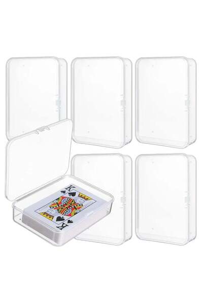 Generic 6 Pcs Clear Plastic Playing Card Storage Box – Sturdy PP Card Deck Ho...