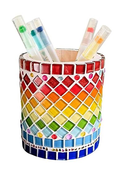 Generic DIY Glass Mosaic Tiles Pen Holder, DIY Makeup Brush Holder, DIY Mosai...
