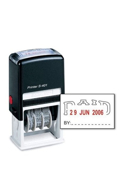 Generic Paid Stamp with Date, Self Inking Stamp for Office Business Supplies,...