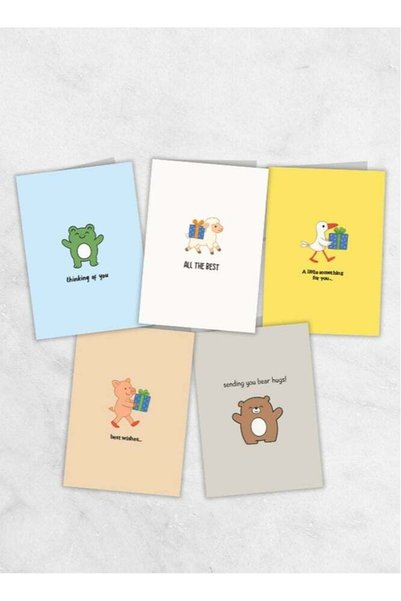 Generic Best Wishes Mini Greeting Cards Pack of 5 – Small Greeting Cards for ...