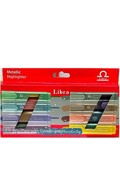 Generic 8-Pieces Metallic Highlighter Set Multicolour