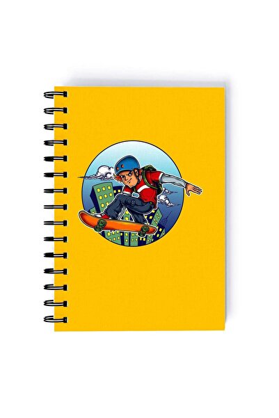 Generic Skating Boy Quality Rectangle Spiral A5 Notebook Multicolour