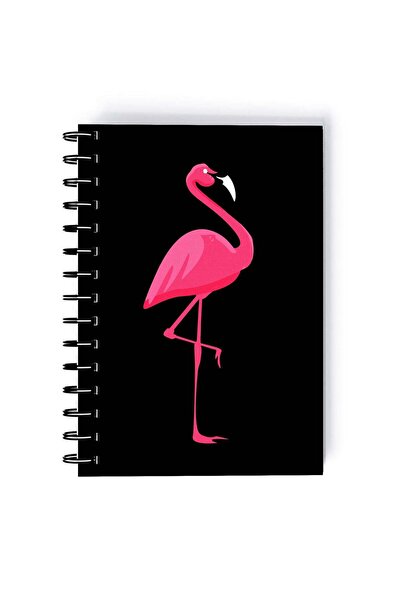 Generic Spiral A5 Notebook Elegant Classy Flamingo Black and Pink Aesthetics