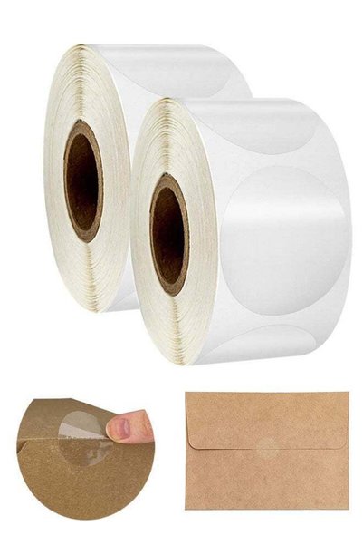 Generic Clear Roll Sticker Transparent Sealing Sticker Self-Adhesive Round La...