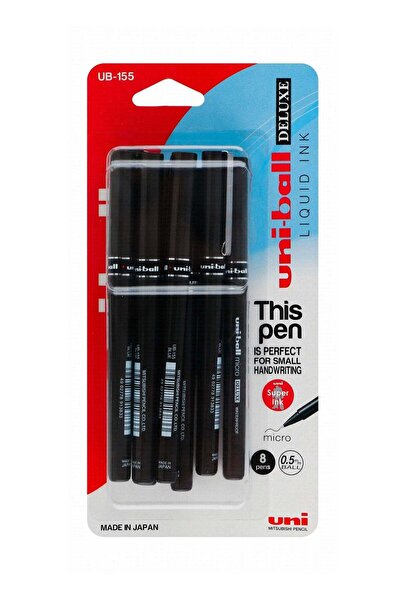Generic 8-Piece Deluxe Rollerball Pen Ultra Fine 0.5mm Tip Blue Ink