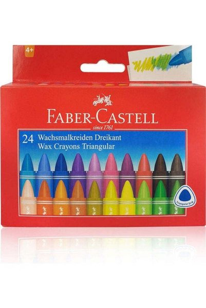 Generic 24 Colour Triangular Wax Crayons Multicolour