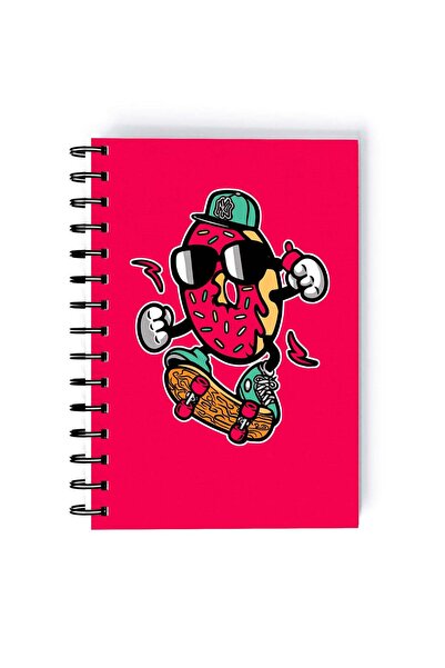 Generic Funny Donut Design Rectangle Spiral A5 Notebook Multicolour