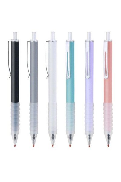 Generic 6Pcs Ballpoint Pens Black Retractable Ink Writing Pen Office 0.5mm Ba...