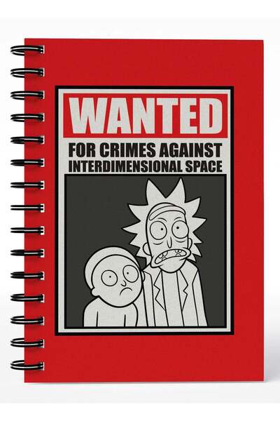 Generic Wirebound Spiral Notebook Wanted Poster For Crimes Rick And Morty Lin...