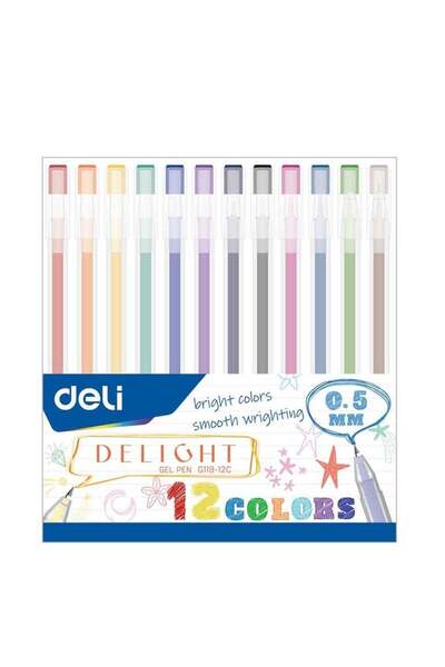Generic 12-Piece Gel Pen With 0.5mm Fine Tip Multicolour