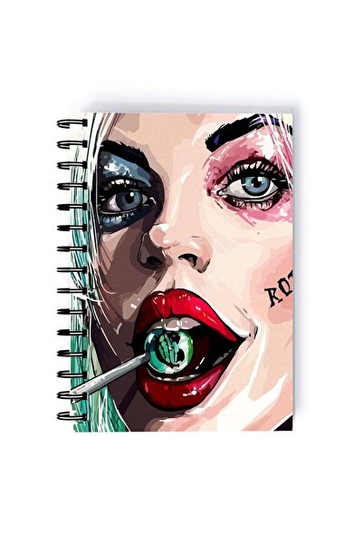 Generic Spiral A5 Notebook Face Closeup Dr Harleen Quinzel Squad Harley Quinn