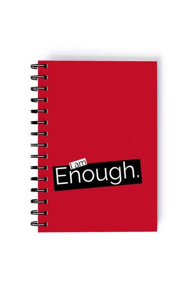 Generic Spiral A5 Notebook Women Empowerment Feminism Quote I am Enough Red A...