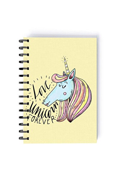 Generic Spiral A5 Notebook Cute Animal Unicorn Blue Aesthetics