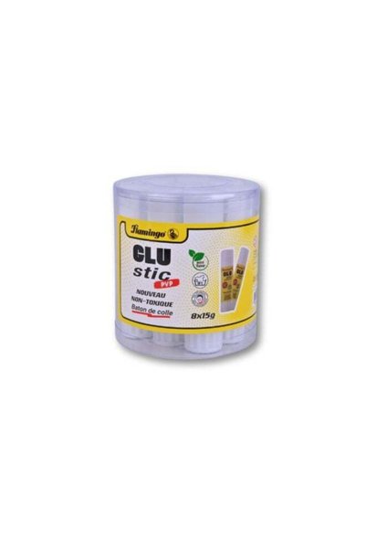 Generic Flamingo CLU STIC Water-Activated Glue Sticks - 8 x 15g - Non-Toxic